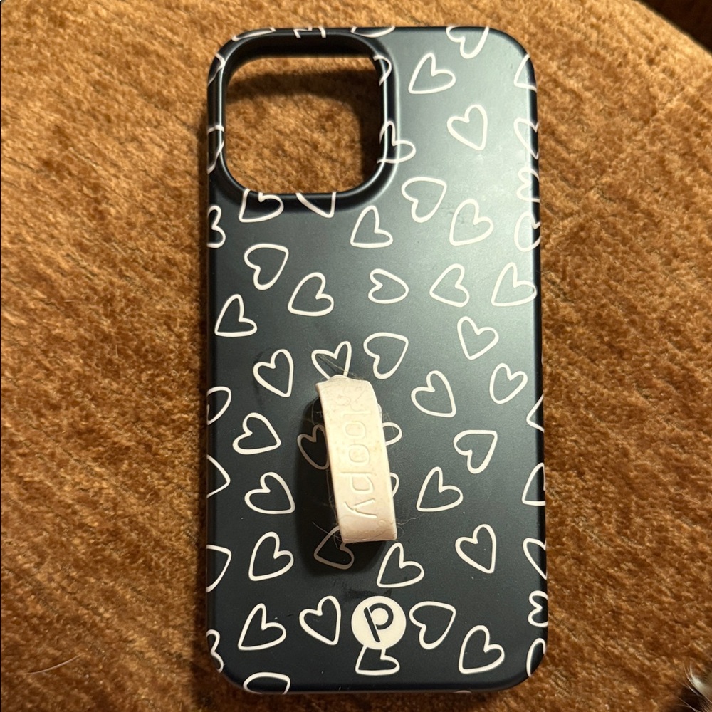 Loopy Case Black Heart Pattern Phone Case